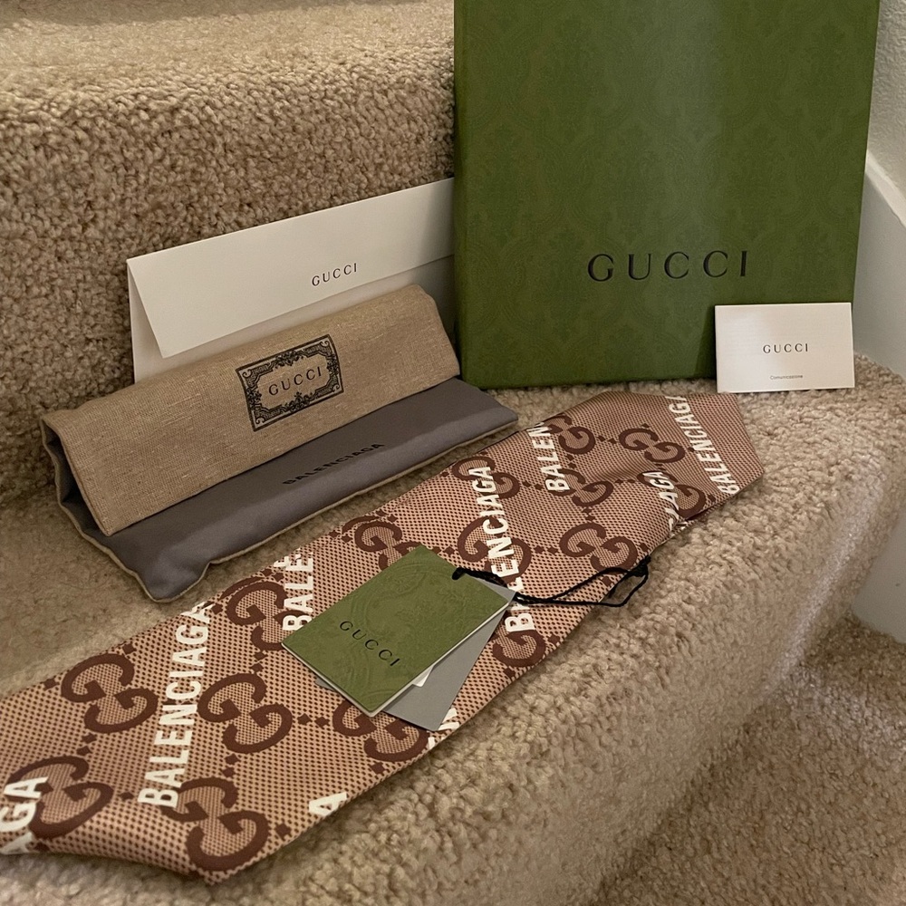 NWT Gucci x Balenciaga Hacker Project Collab Silk bandeau/scarf! 💯 Authentic!!